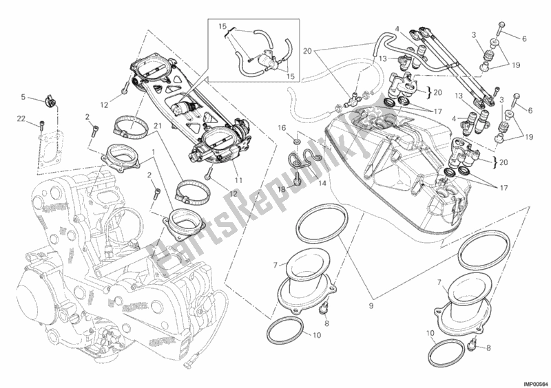 Tutte le parti per il Corpo Farfallato del Ducati Superbike 1198 R USA 2010